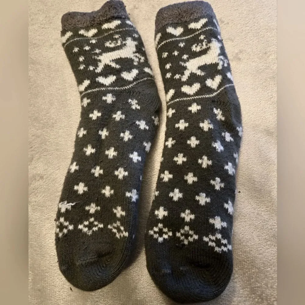 Fairisle Star Fuzzy Fleece Slipper/Socks